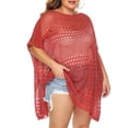 thumbnail image 4 of MSJUHEG Couverture de Plage, Couvertures Mignonnes, Couverture de Bikini Plage, Grande Mode d'Été pour Femmes Robe de Plage Sexy en Maille Crochetée Rouge TG, 4 of 9
