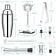 thumbnail image 5 of Kit completo de cócteles, juego de coctelera de 750 ml, herramientas de barra de acero inoxidable 304 de 12 piezas, incluye soporte y accesorios necesarios, perfecto para entusiastas de los cócteles, 5 of 8