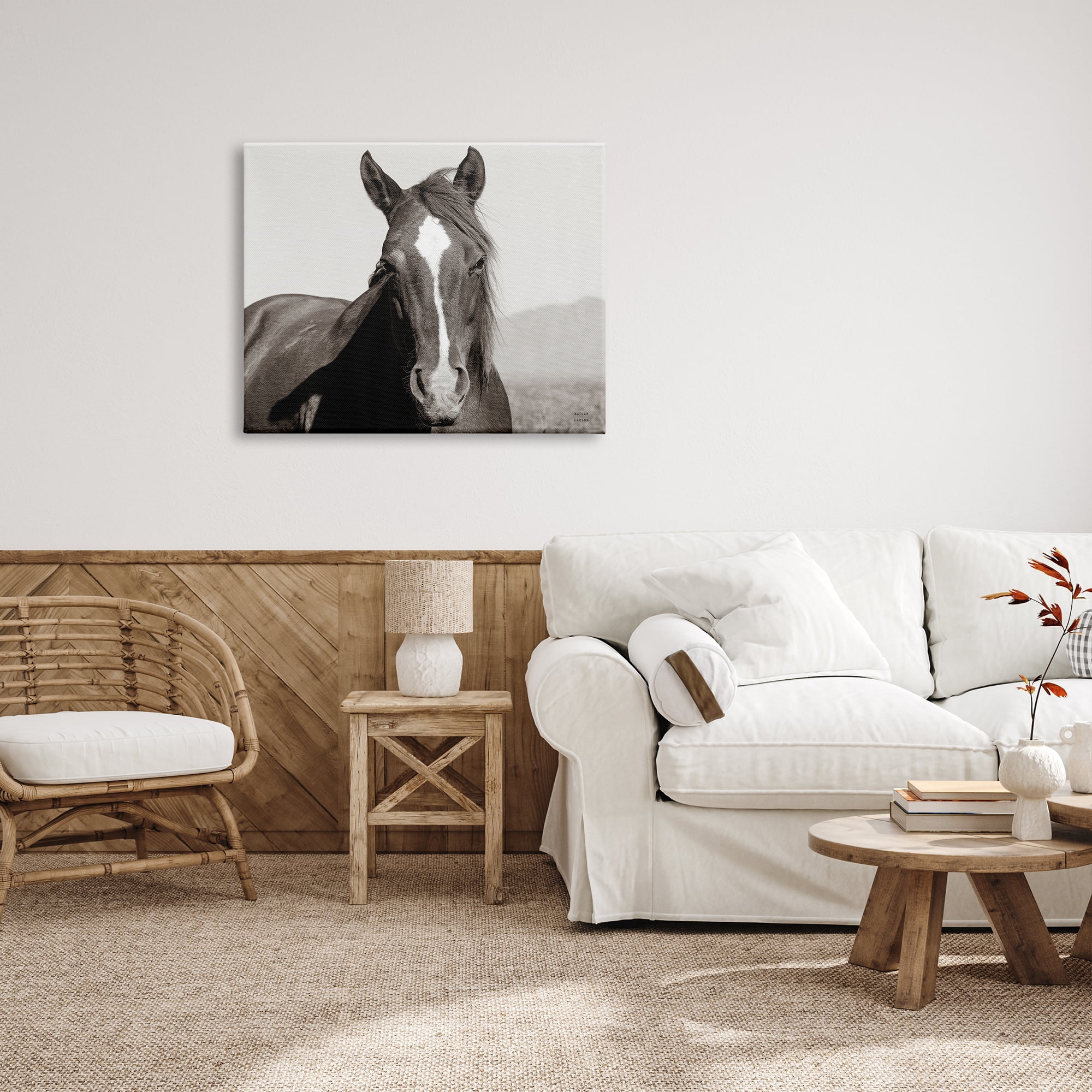 Stupell Industries Windblown Stallion Portrait Animals & Insects Photography Gallery Wrapped Canvas Print Wall Art, 40 x 30