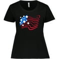 thumbnail image 3 of Inktastic Stylized American Flag Fourth of July Women's Plus Size T-Shirt, 3 of 5