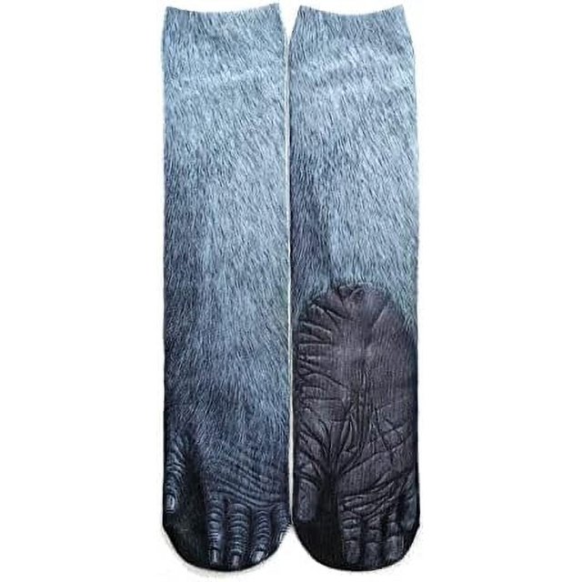 3D Animal Print Heat Transfer Socks Unisex Adult Cat & Dog Foot Paws Themed Unique Digital Socks Long Socks