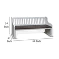 thumbnail image 5 of Orso Bench- Slat Back Design- White- Brown Mahogany and Mindi- 64 Inch, 5 of 5
