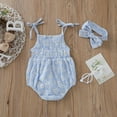 thumbnail image 7 of Baby Girl Summer Clothes Daisy Romper Straps Romper Dress Bodysuit +Headband, 7 of 7