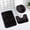 Black, variant on 3-Piece Solid Color Bathroom Rug Set | Non-Slip PVC Backing | Super Absorbent Polyester Mat | Includes Tub, Toilet & Sink Covers | Machine Washable
