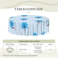 thumbnail image 6 of ZNDUO Blue Blooming Flower Pattern Round Tablecloth, Anti-fouling and Anti-wrinkle Washable Polyester Table Cloth, 60 inch, 6 of 8