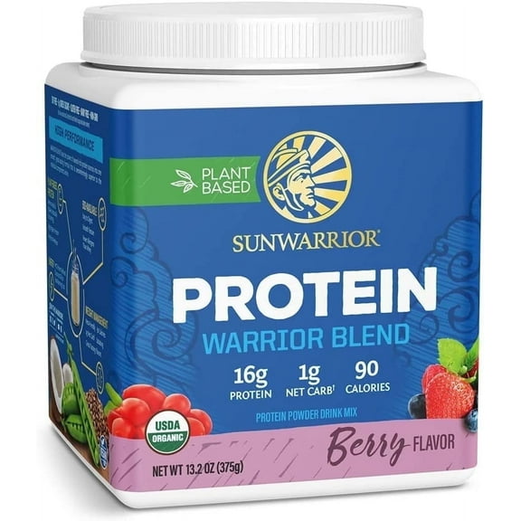 Sunwarrior Warrior Blend Berry Vegan Protein Powder 15 Servings