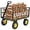 Green, variant on Memoryfield Garden Cart Utility Wagon, 1500 lb Heavy Duty Metal Wagon with Removable Side Panels, 13" All-Terrain Tires, Yard Trailer for Lawn & Garden, Black