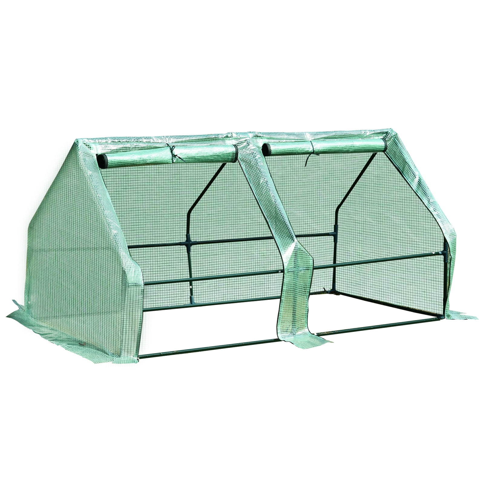 Outsunny Portable Mini Greenhouse with Large Zipper Doors, Waterproof