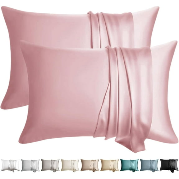 QIUYIDP Silk Pillow Cases 2 Pack Queen Size Mulberry Silk Pillowcase for Hair and Skin Set of 2 Highest Grade 6A Silk Soft Breathable Cooling with Hidden Zipper, White