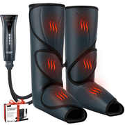 FIT KING Leg Massager with Heat, Leg and Foot Massager for Circulation, with Handheld Controller 3 Modes 3 Intensities 2 Heating Levels, 2 Extensions FSA/HSA Eligible