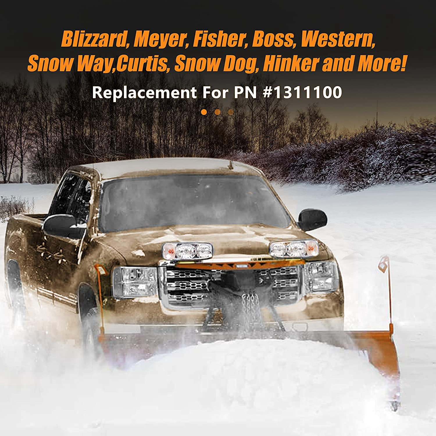 Kojem Universal Halogen Snow Plow Headlight Lamps Kit for Boss Western Meyer Blizzard Curtis, Enhanced Visibility, Long Lasting Light, Super Brightness Output