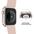 thumbnail image 4 of 3 Pack Hard PC Case Compatible with Apple Watch SE 2022/Series 6/5/4/SE 44mm, Case with Tempered Glass Screen Protector Overall Bubble-Free Cover for iWatch Accessories, Black+White+Rose Gold, 4 of 5