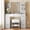 Imitation marble white, variant on Makeup Vanity Desk with Dimmable LED Mirror – 7 Drawers, USB Ports, Power Outlets, Hair Dryer Holder, Cushioned Stool – 43" Modern Dressing Table, Faux Marble, Imitation Marble White