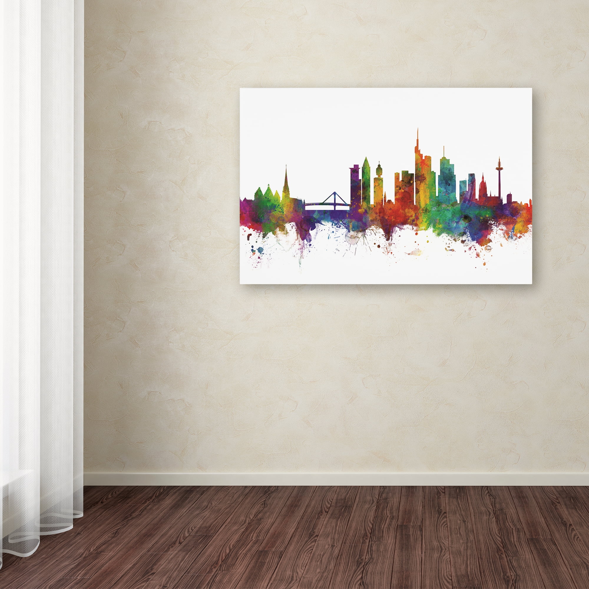 Trademark Fine Art 'Frankfurt Germany Skyline II' Canvas Art by Michael Tompsett