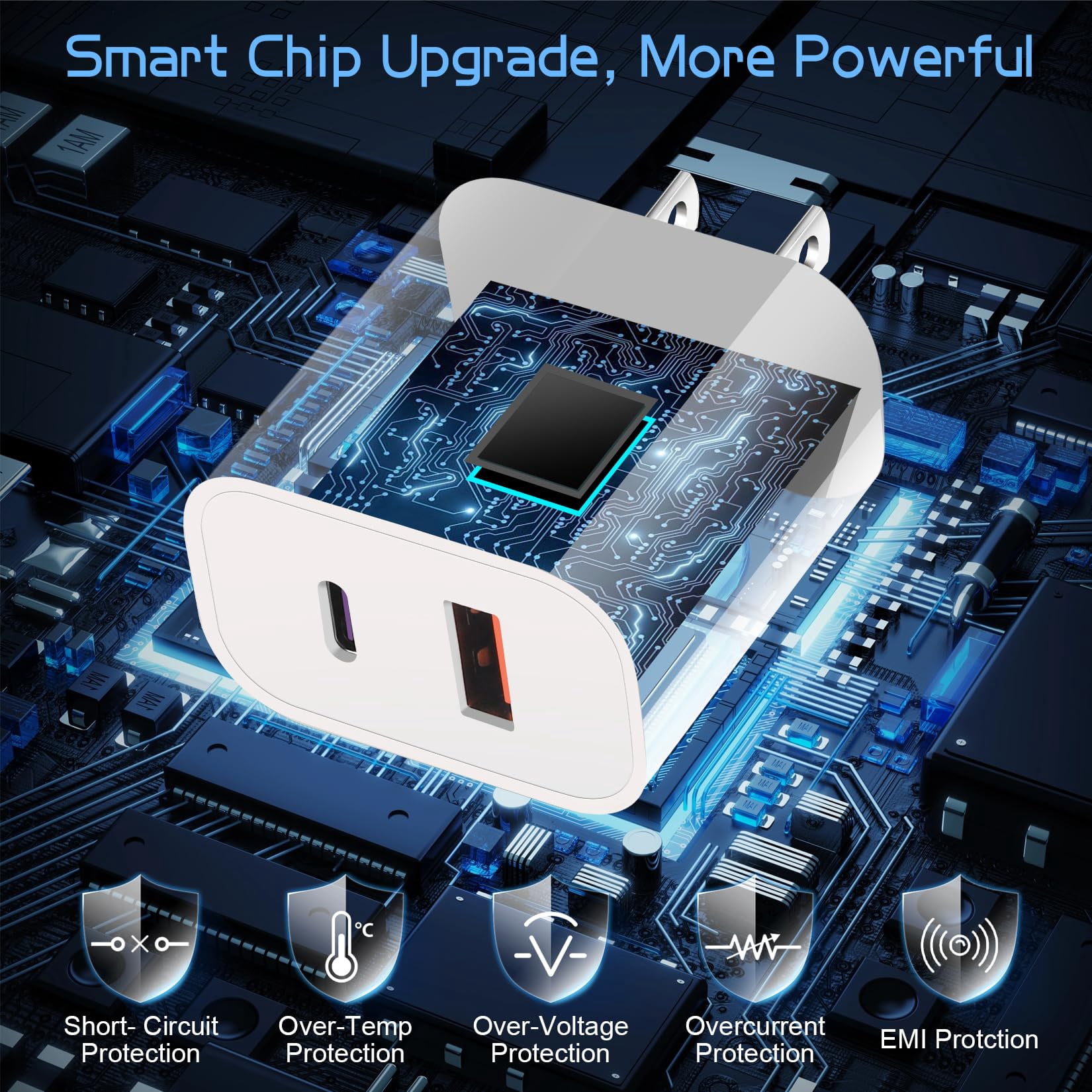 LujingZ Dual Port A/C Charger, 2 - Pack with 6FT Type C Cables, Compatible for iPhone 17/16/15 Series