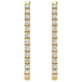 thumbnail image 2 of 1 Carat Diamond Inside-out Hoop Earrings in 14k Yellow Gold (I1-I2 Clarity), 2 of 3