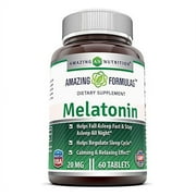Amazing Formulas Melatonin 20 Mg Per Serving 60 Tablets Supplement | Non-GMO | Gluten-Free | Made in USA