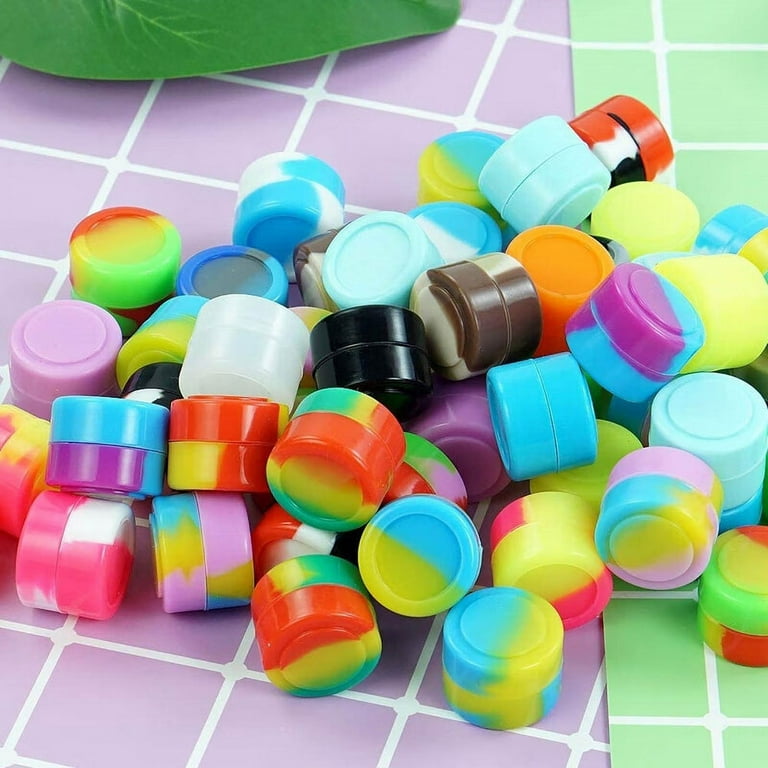 10 Pcs 5ml Silicone Wax Containers Assorted Colors Multi Use Non Stick  Storage