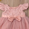 thumbnail image 4 of 2-6T Bébé Filles Princesse Robe Paillettes Flutter Manches Tulle Sans Dos Robe Tutu pour Fête d'Anniversaire de Mariage Rose 3-4 Ans, 4 of 7