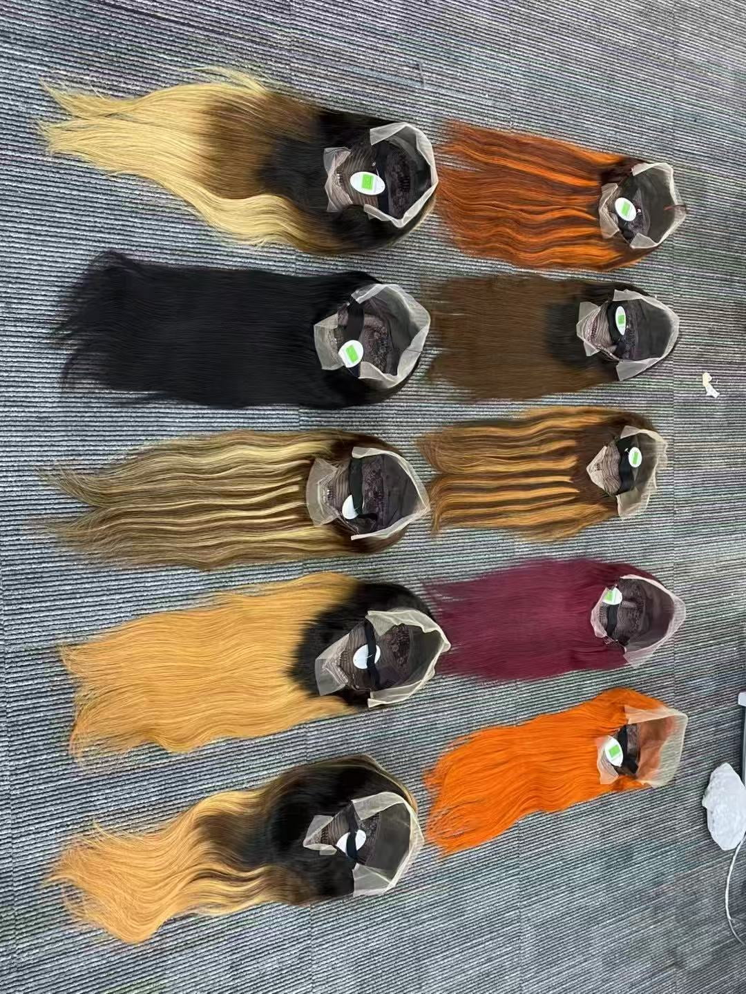 13x4 Full Frontal Lace Glueless 22inch wig many Colors available STRAIGHT 200% High-Density Pre-Plucked Human Hair Wigs Long Hair
