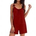 thumbnail image 5 of Women's Pajama Sets 2 Piece Lounge Sets Fashion Casual Solid Color Pants Comfortable Sleeveless Short Pants Jumpsuit, 5 of 7