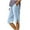 #01Sky Blue, variant on Womens Bermuda Shorts Knee Length Dressy Causal Elastic Waist Buttons Linen Shorts with Pockets Summer Beach Outfits Gray S