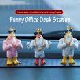 thumbnail image 2 of Soumake Muscular Duck Statue for Desk Decor Funny Duck Figurines for Home Office Novelty Car Interior Accessory, 2 of 8