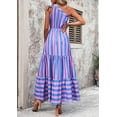 thumbnail image 2 of PRETTYGARDEN Women's Summer Floral One Shoulder Maxi Dress Knot Ruffle Boho Beach Vacation Wedding Guest Long Sun Dresses, 2 of 7