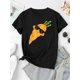 thumbnail image 2 of Creative Glasses Carrot Pattern Printed Women'S Fashionable Trendy Round Neck Short Sleeve, Simple Casual Sports T-Shirt, Comfortable Summer Top for Women During Holidays., 2 of 6