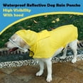 thumbnail image 4 of Impermeable plegable para mascotas con capucha para perros, chaqueta impermeable con tiras reflectantes, poncho ligero ajustable para perros pequeños y medianos (1 unidad, amarillo, talla L), 4 of 5