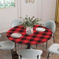 thumbnail image 5 of Red Black Buffalo Plaid Round Tablecloth for 36-44 Inch Tables, Fitted Table Cover with Elastic Edge, Black Red Checkered Waterproof Outdoor Table Cloth Protector for Patio Garden Dinner Picnic, 5 of 9
