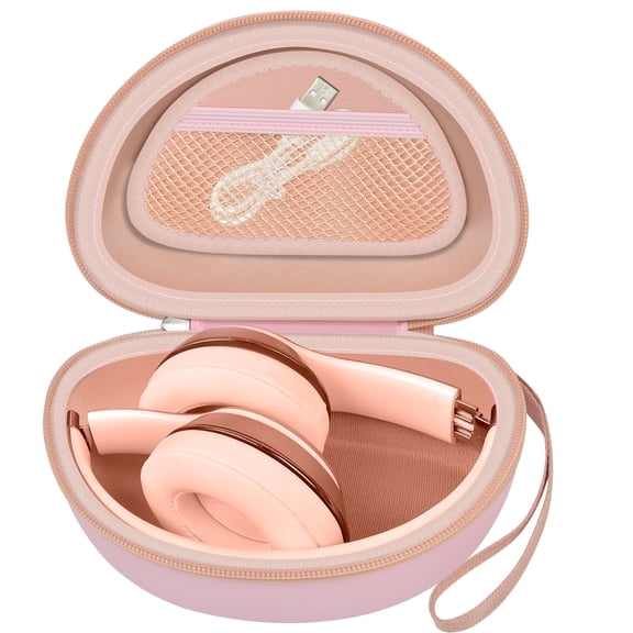 Headphone Case Compatible with Beats Solo 4/ Studio Pro x Kim Kardashian/ Solo3/ Studio3/ Solo Pro Bluetooth On-Ear Headphones Headset - Pink
