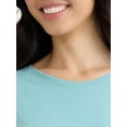 thumbnail image 4 of Time and Tru Women's Cotton Crewneck Tee with Short Sleeves, Size XS-XXXL, 4 of 5