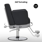 BarberPub 360° Swivel Salon Chair, Hair Stylist Hydraulic Styling Barber Chair for SPA Home Salon, Barbershop, Black