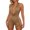 Khaki, variant on Womens One Piece Halter Shorts Romper Outfits Lace Splicing Backless Cowl Neck Jumpsuits Sleeveless Deep V Bodycon Shorts Set Solid Color Stretchy Slim Fitted Clubwear Red S