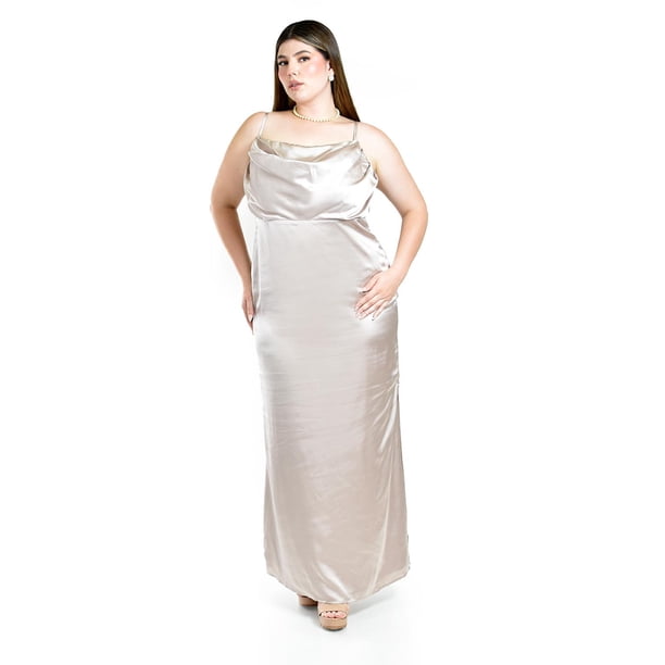 Vestido de escote drapeado Roman Fashion /Tallas Extras, 2005 (Hueso) beige 38