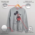 thumbnail image 3 of Men's Mickey & Friends Distressed Mickey Mouse Pose Sweatshirt Athletic Heather X Large, 3 of 9