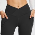 thumbnail image 5 of Women's Bootcut Yoga Pants Workout Flare Leggings High Waisted Crossover Lounge Bell Bottom Dress Pants with Pockets, 5 of 5