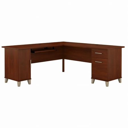 Bush Furniture Somerset 72 L Shaped Desk with Storage Hansen Cherry