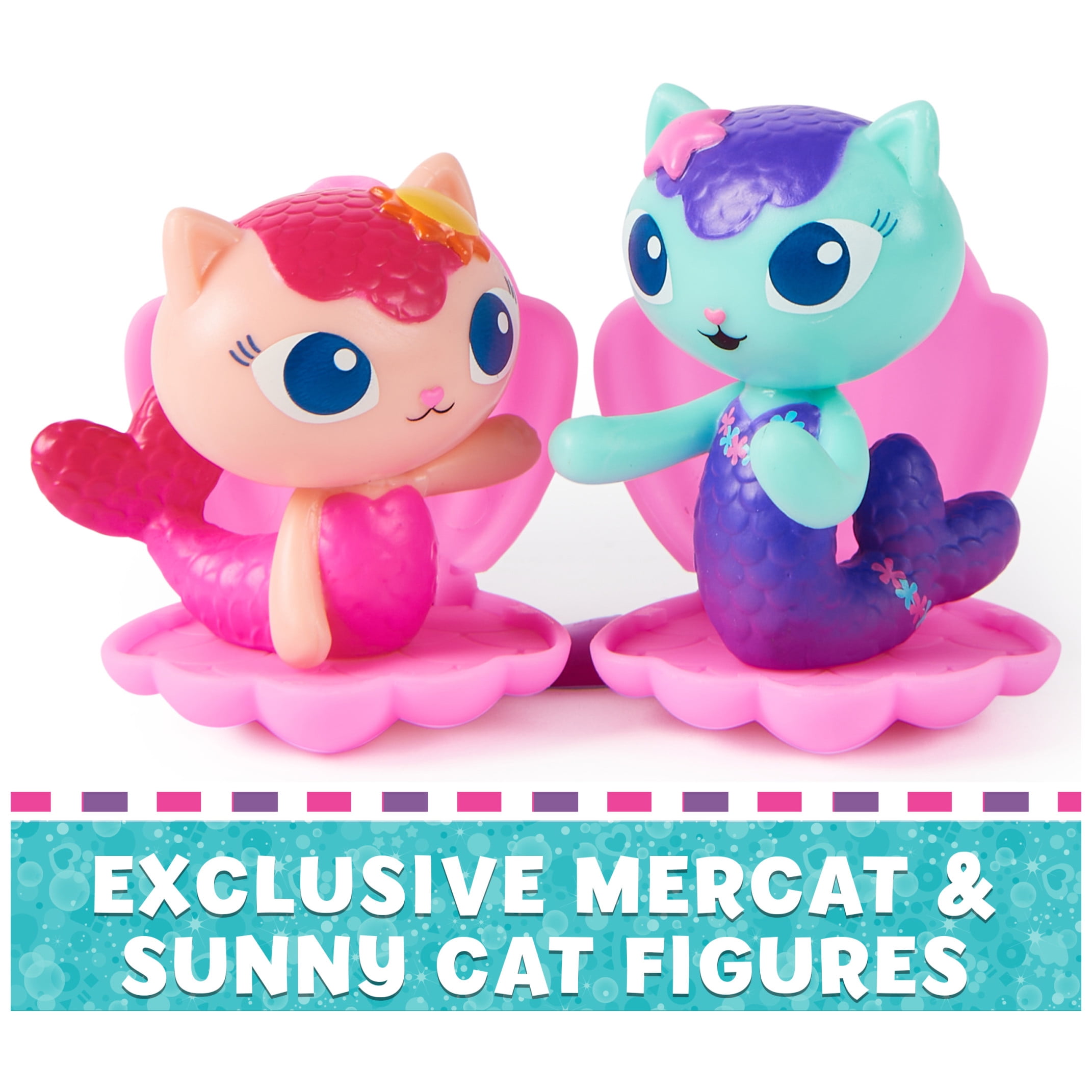 Gabby’s Dollhouse, Mermaid-lantis Figure Set with 4 Toy Figures and Dollhouse Furniture