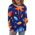 thumbnail image 4 of Vibrant Autumn Leaves Pattern Men's Women Vintage 3D Hooded Sweatshirt - All-Season Loose Fit Streetwear, 4 of 6