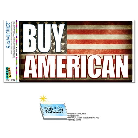 Jack Flag Stickers - Buy American - USA Flag SLAP-STICKZ(TM) Premium Sticker