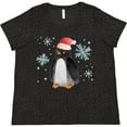 thumbnail image 3 of Inktastic Christmas Penguin in Red Santa Hat with Snowflakes Women's Plus Size T-Shirt, 3 of 5