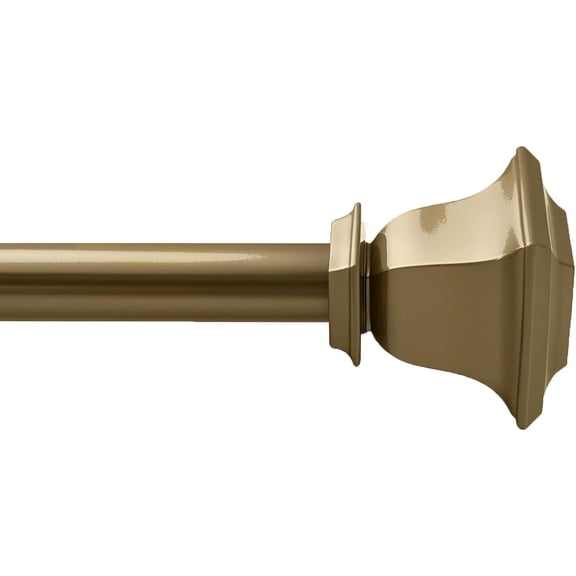 Deco Window Adjustable Curtain Rod for Windows 44 to 120 Inch (Pack of 1) Extendable Heavy Duty 1 Inch Iron Quatro with Finials Wall Mounted Curtain Rods (Gold)