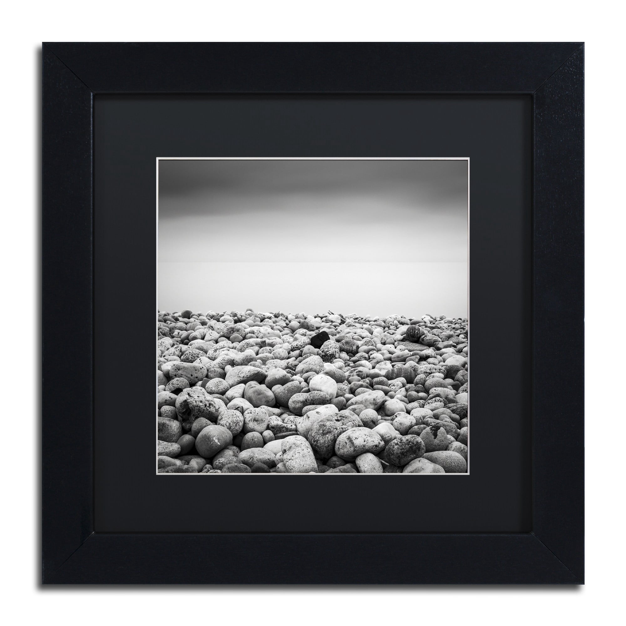 Trademark Fine Art "Pebble Beach" Canvas Art by Dave MacVicar, Black Matte, Black Frame