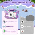 thumbnail image 4 of PayUSD Kids Camera for Girls Boys 1080HD Selfie Digital Cameras 64GB Video Toddler Unicorn Toys Christmas Birthday Gift Age 3-10, Purple, 4 of 10