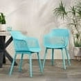 thumbnail image 4 of GDF Studio Irene Outdoor Modern Dining Chair, Set of 2, Teal, 4 of 7