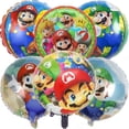 thumbnail image 5 of Juego de 6 globos de aluminio de Super Mario Bros de 18 pulgadas para decoración de fiestas de cumpleaños infantiles, juguetes inflables para baby shower, regalos para niños, Globos, 5 of 5
