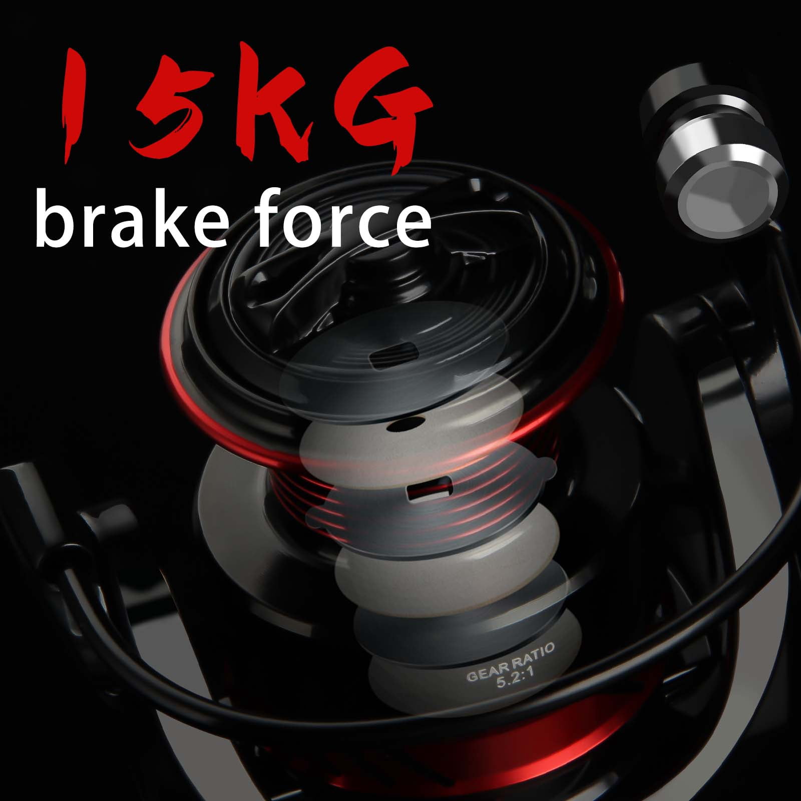 Spinning reel,5.2:1,13+1BB，19-33Lbs Drag system, Saltwater freshwater fishing 2000/3000/4000/5000/6000/7000