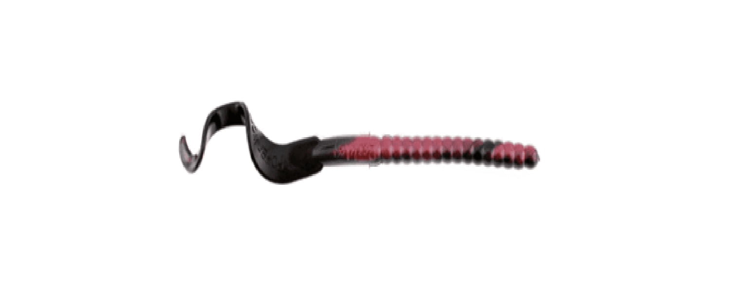 Matzuo MZ-RTW-OBF-X Ribbon Tail Worm Orange Black Flake 7" 10 pack